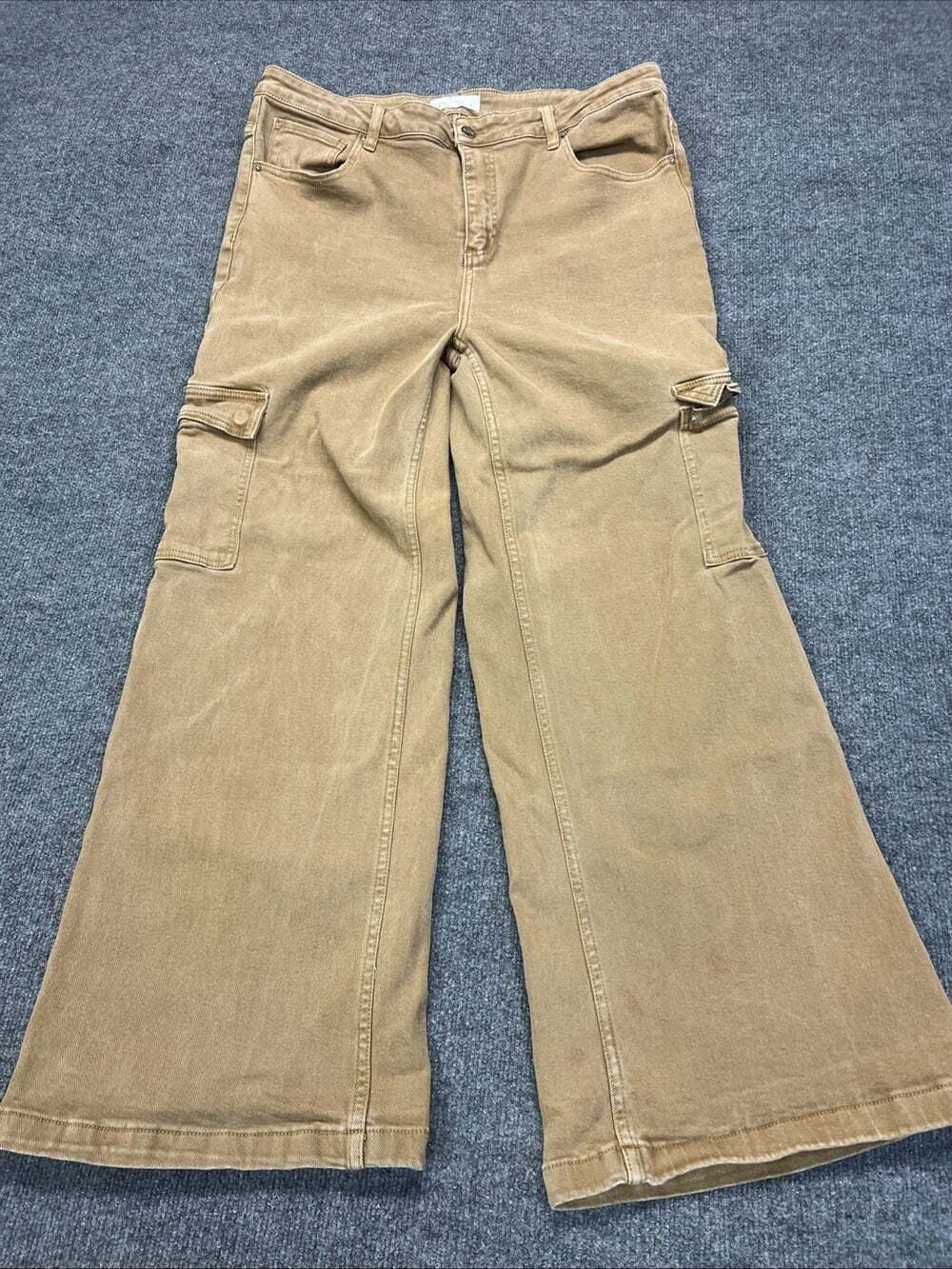 Risen Jeans 3XL High Rise Wide Leg Tan Brown Stretch Denim Womens Jeans